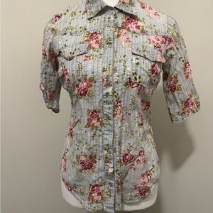 Fire Los Angeles Floral Button-Down Shirt - Pink and Green